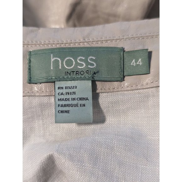 Hoss Intropia Coated 100% Linen Tan Blazer Jacket Designer Boho Sz 44 US Sz 12 - Picture 8 of 13